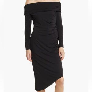 Sam Edelman
Off the
Shoulder Long Sleeve Midi
Body-Con
Dress
Navy
NWT